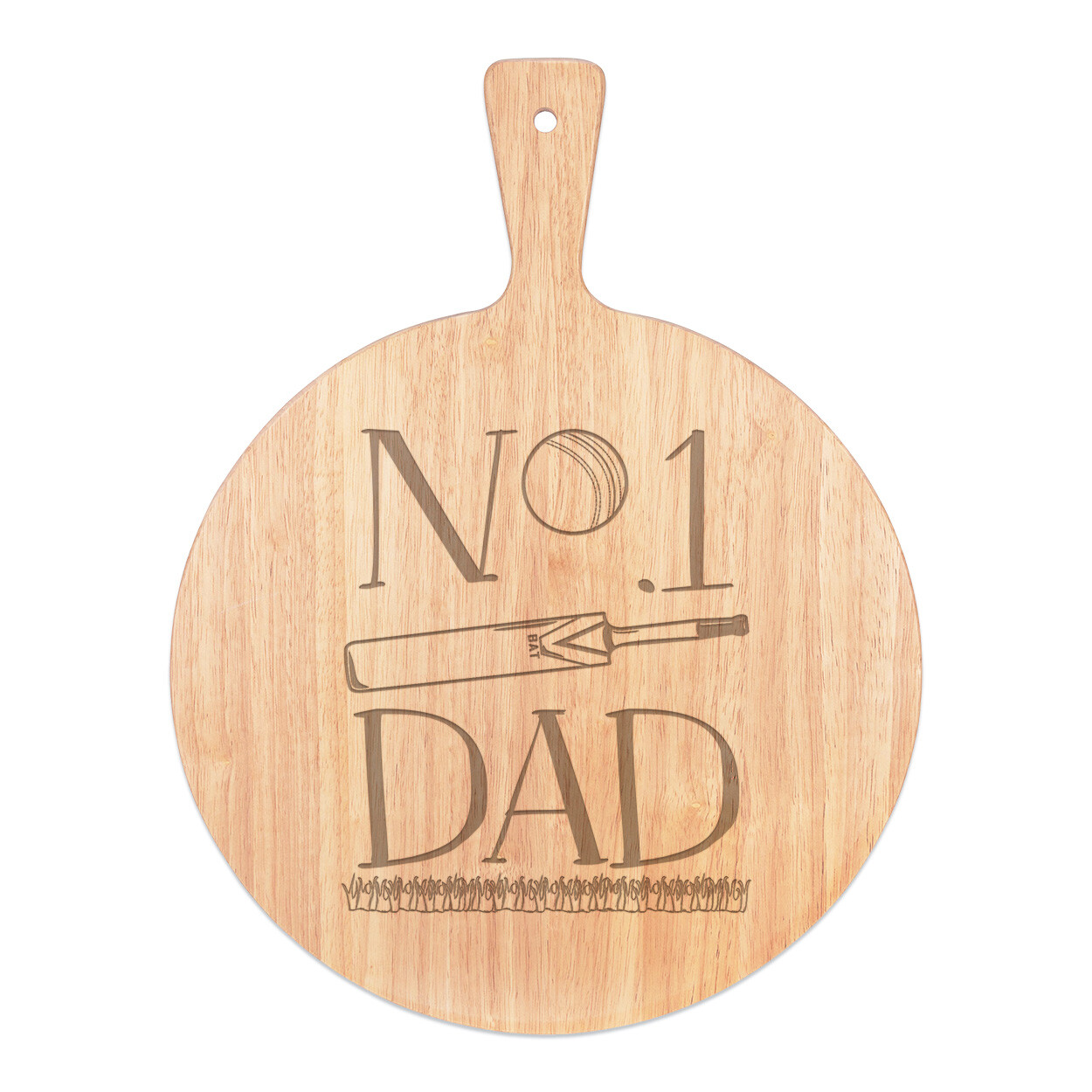 No.1 Dad Cricket Pizza Board Paddle Wooden Funny Father's Day Present Sport