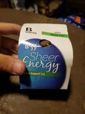  L'eggs Women's Sheer Energy Sheer Panty and Toe Pantyhose Suntan Sz B #60923