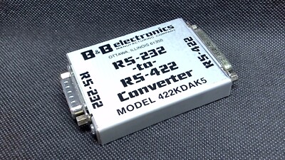 B&B Electronics Model 422KDAK5 RS-232 to RS-422 Converter Module DB25 to DB15