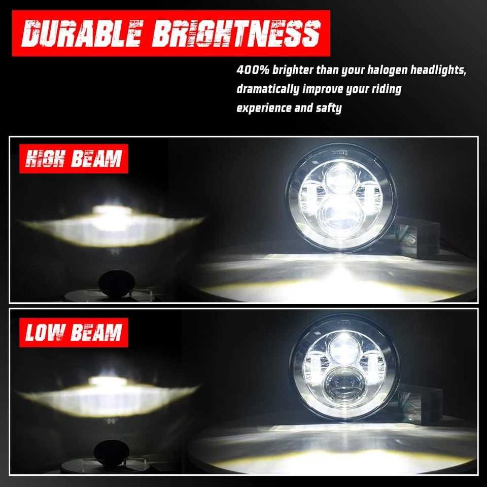 Par de faros LED redondos de 7" para Ford Custom 1949 1950 1951 1952 1953 1954-1957 Foto 2 de 4