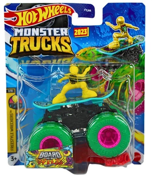 Board To Be Wild 7/11 Freestyle Wreckers Monster Trucks Hot Wheels Die-Cast 1:64-image