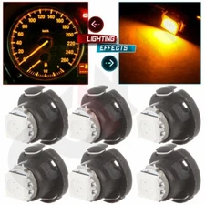 6pcs Amber T5 T4.7 Neo LED Bulb Instrument Panel Cluster Gauge Dashboard Lights