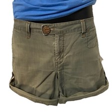 Vtg Y2K Levis Cargo Denim Women 6 Olive Green Shorts Athletic Tan Twills GorpCor