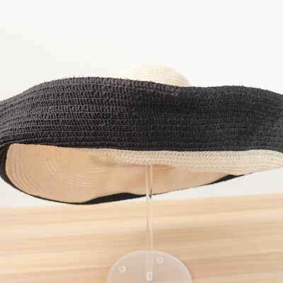 Vintage KOKIN NY Hat Wide Brim Beige Summer Straw Oversized Weave Beach Resort Vintage KOKIN NY Hat Wide Brim Beige Summer Straw Oversized  main image 3