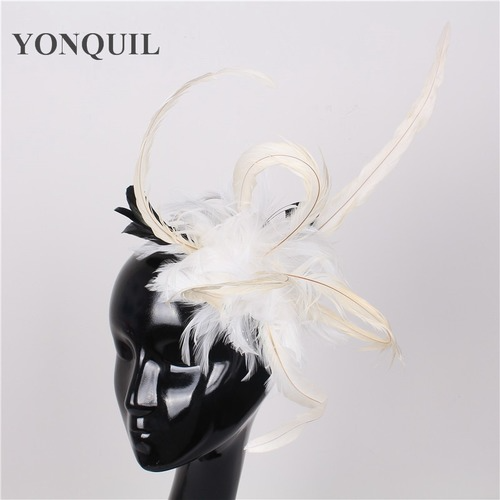 New Wedding Dance Hair Feather Fascinator Accessories Hair Clip Party Headdress - Picture 20 of 21