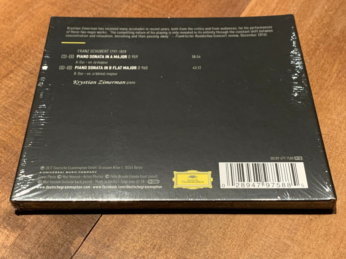 Schubert - Krystian Zimerman – Piano Sonatas D 959 & D 960, E.U. 2017 Deutsche Grammophon – 00289 479 7588 Schubert - Krystian Zimerman – Piano Sonatas D 959 & D 960, E.U. 2017 Deutsche Grammophon – 00289 479 7588