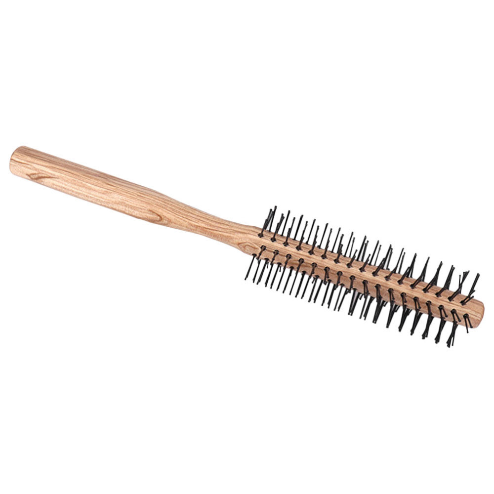 Wooden Roller Comb Small Round Brush Blow Drying Comb for Hair