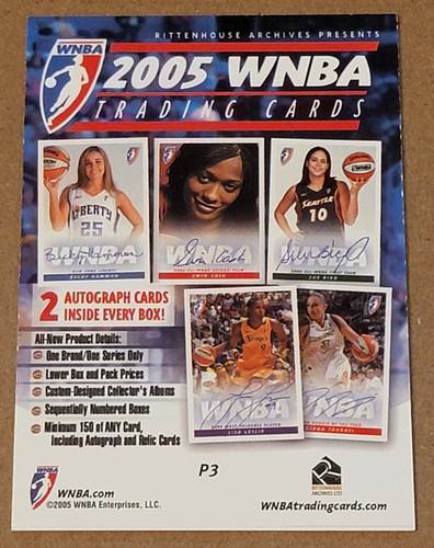Rittenhouse 2005 WNBA P3 Sue Bird Promo Card - Bild 2 von 2
