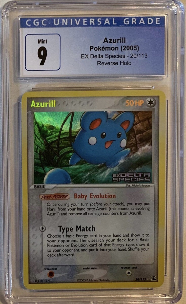 CCG 9 Azurill Delta Species 20/113 Reverse Holographic Pokemon Card CCG 9 Azurill Delta Species 20/113 Reverse Holographic Pokemon Card
