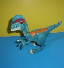 Jurassic World JW 7" Dilophosaurus Raptor w/ Lights  Sounds Blue Dinosaur Roars