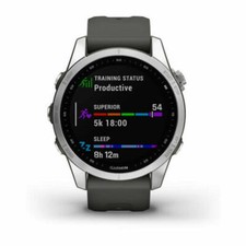 Garmin fenix 7S GPS Watch  Silver with Graphite Band - Used Very Good