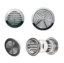 Chrome Circle Air Vent Grille Silver Round Furniture Door Ventilation Cover Grid