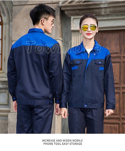 Men Women Workwear Overalls Set Coveralls Mechanic Boiler Work Outfits Coat Pant - Picture 19 of 30