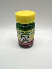 Spring Valley Iron General Wellness Tablets, 65 mg, 100 Count 1 EXP03/26