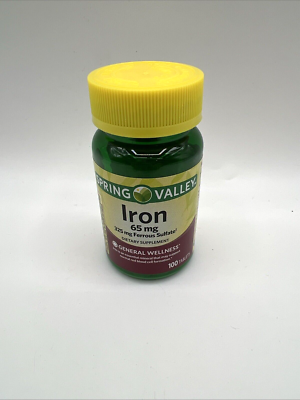 #ad #ad Spring Valley Iron General Wellness Tablets 65 mg 100 Count 1 EXP03 26 $5.99