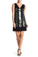 NWT Vera Wang Sleeveless V-Neck Sequin Panel Dress 8