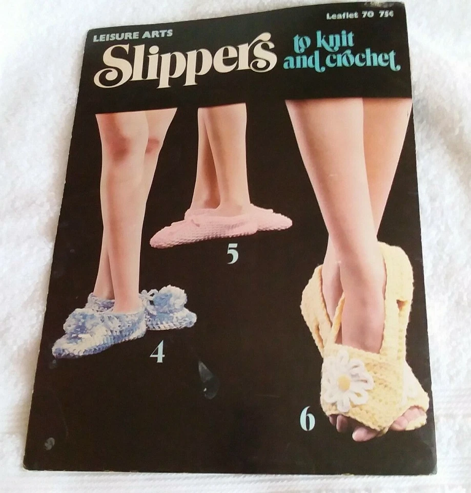 Leisure Arts Slippers To Knit And Crochet 1976 - Image 2 of 4