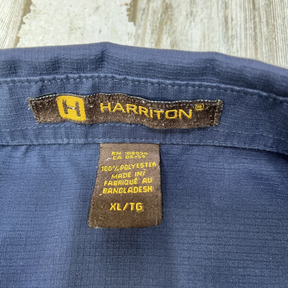 Camisa azul ventilada con botones manga corta Harrington para hombre talla XL      Bn11 Foto 3 de 4
