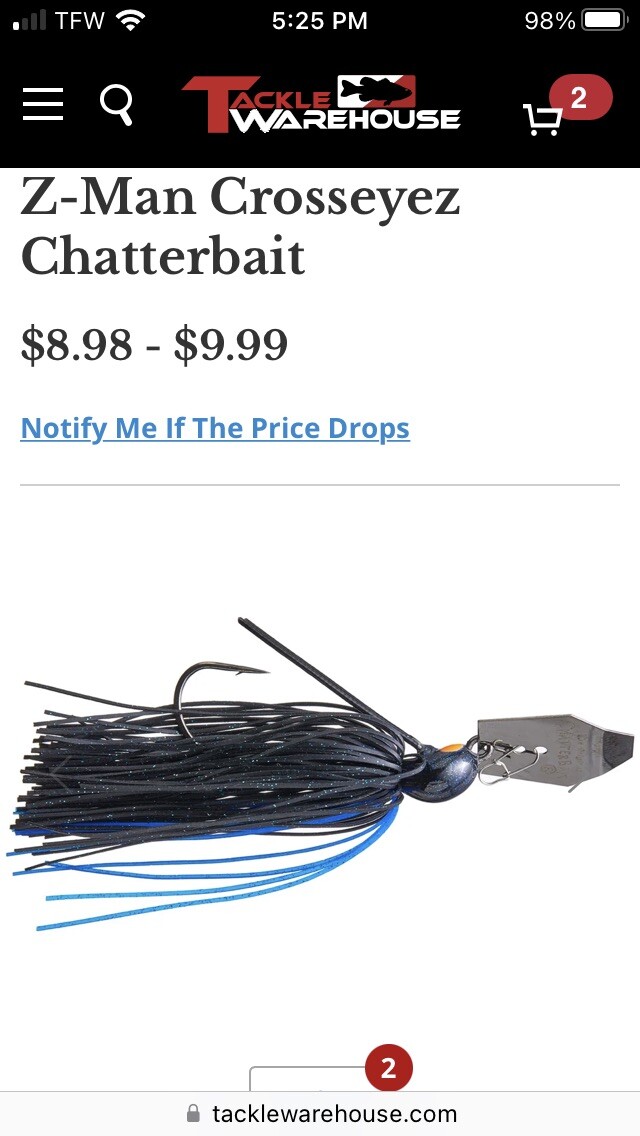 Z-MAN CROSSEYEZ CHATTERBAIT 1/2OZ CBCE12-09 SMOKED IT BN1116
