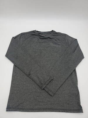 Reebok Crossfit Youth 14-16 Longsleeve Large Gray kids Sports Logo Shirt..#0097