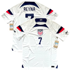 2022/23 USA Home Jersey #7 Reyna Medium Nike Soccer World Cup USMNT kit
