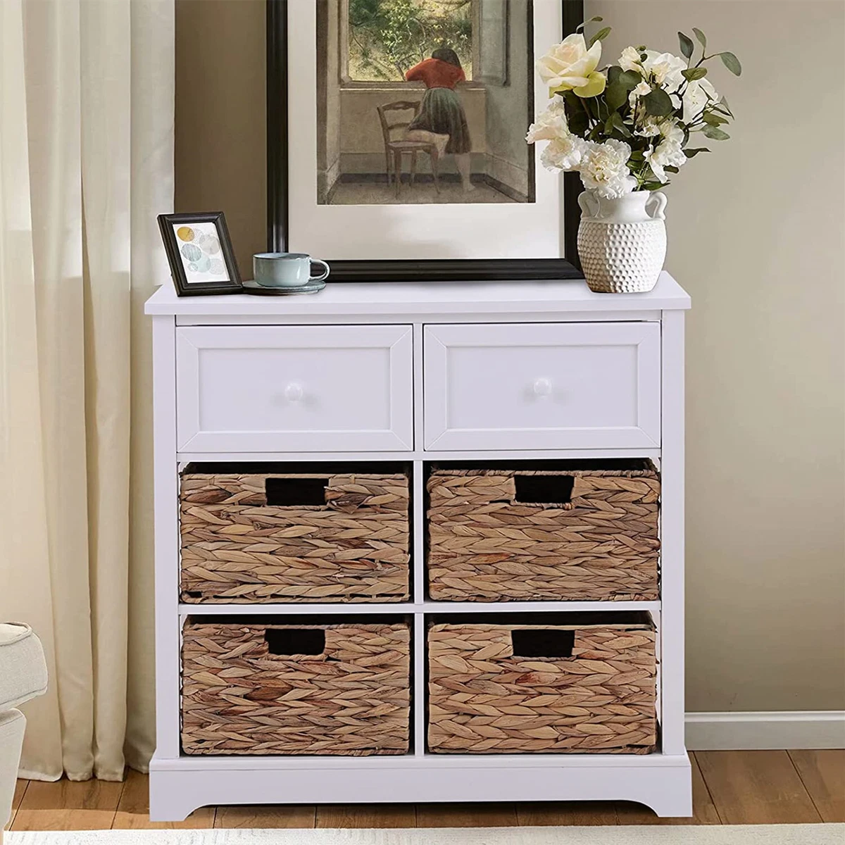 Living Room Storage Unit Wicker Baskets Baci Living Room