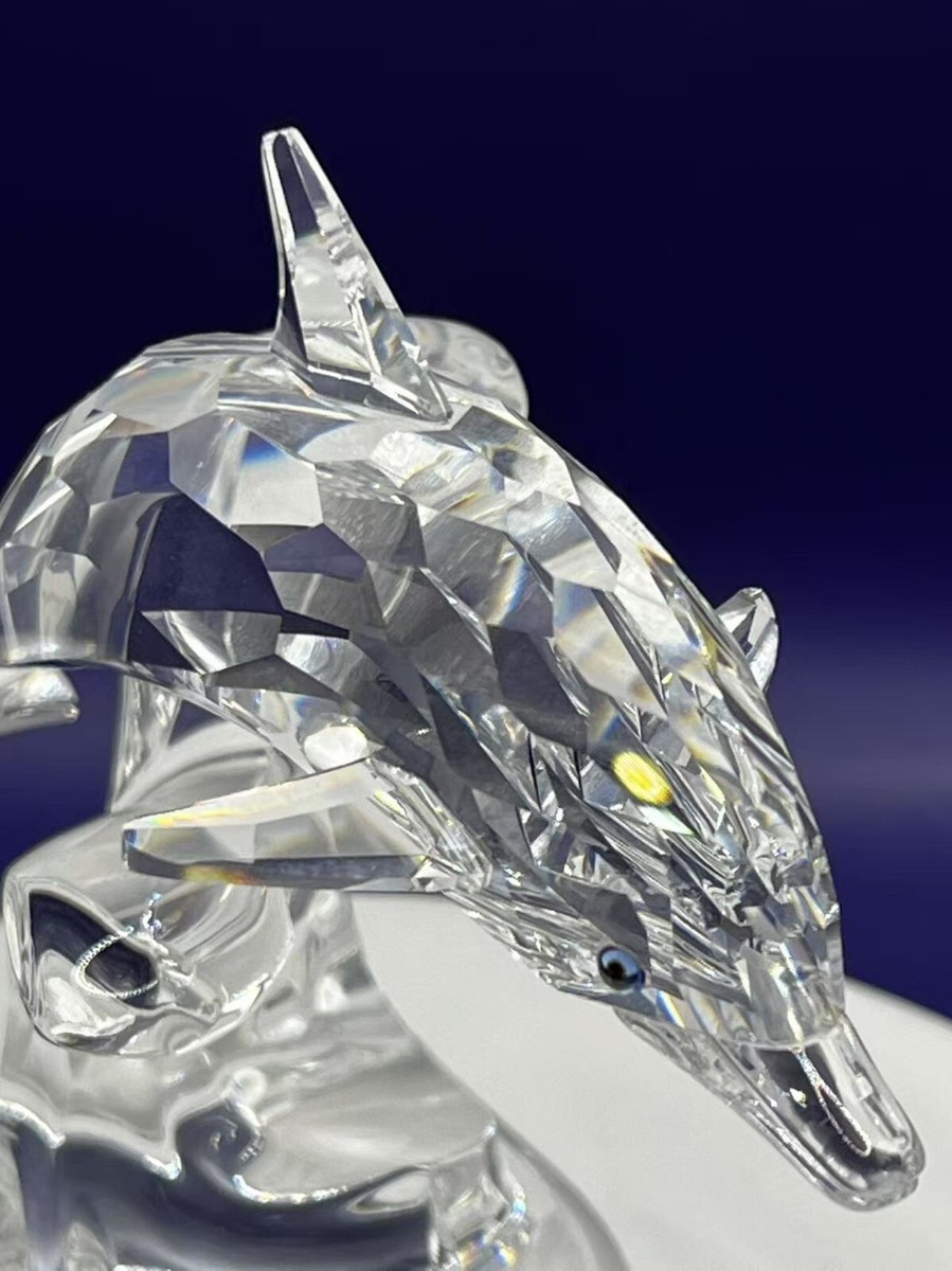 Swarovski Crystal Figurine Dolphin On Wave #190365 w/box Retired