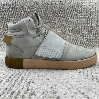 Adidas Tubular Invader Strap Men Size 8 Sesame Solar Slime Sneaker Gray  High Top | eBay
