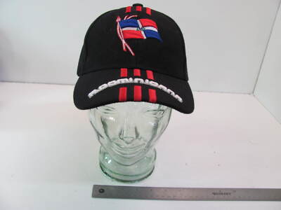 R. DOMINICANA Black Cap Hat Hook & Loop Adjustable City hunter 