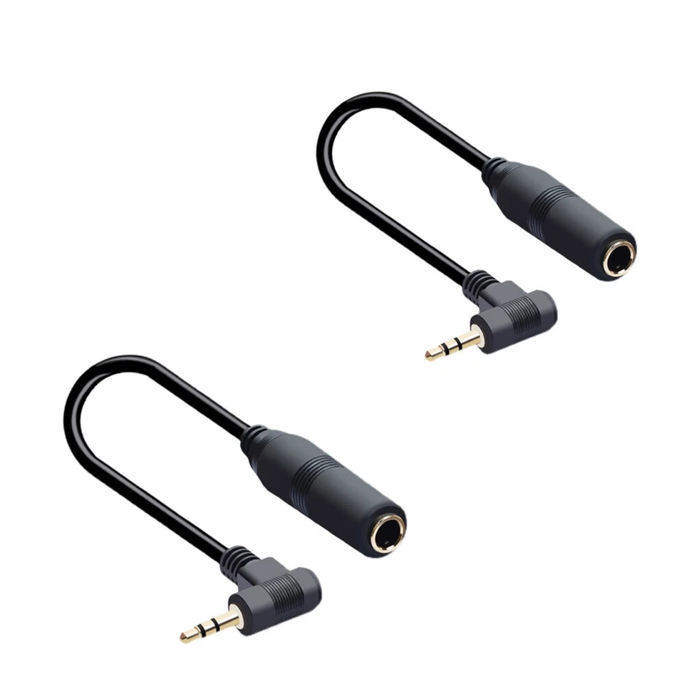 6.35mm 1/4" Male to 3.5mm 1/8" Female Right Angle Male Stereo Jack Adapter Cable - Image 4 of 4