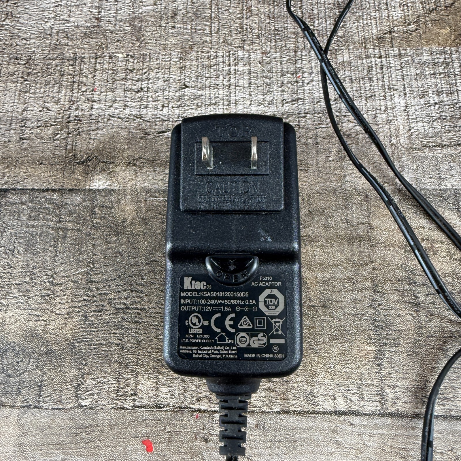 Ktec Wall AC Adapter KSAS0361200300D5 12V 3A Power Supply