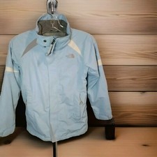 The Northface Hyvent Girls Youth Windbreaker Jacket Baby Blue Mesh Lined Size M