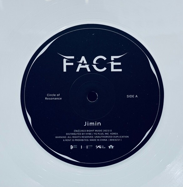 NEW JIMIN (BTS) - FACE-EP Vinyl LP Bight Music BHE0251 (2023) | eBay
