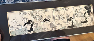Signed Large Comic Strip Framed ORIGINAL PEN+INK ART - Doc Winner Grandma 1953