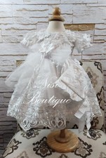 Free Shipping  Beautiful Baptism Dress, Christening Gown, Baby Girl White Dress