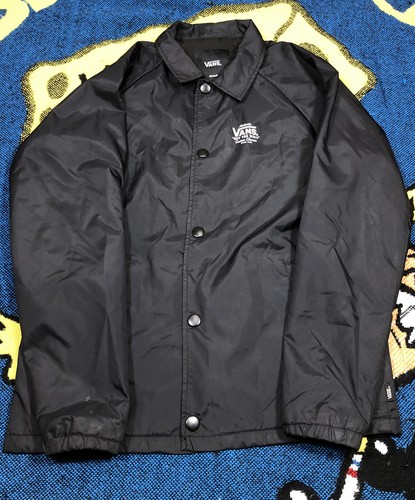 Vans Youth Medium Black Nylon Button Up 