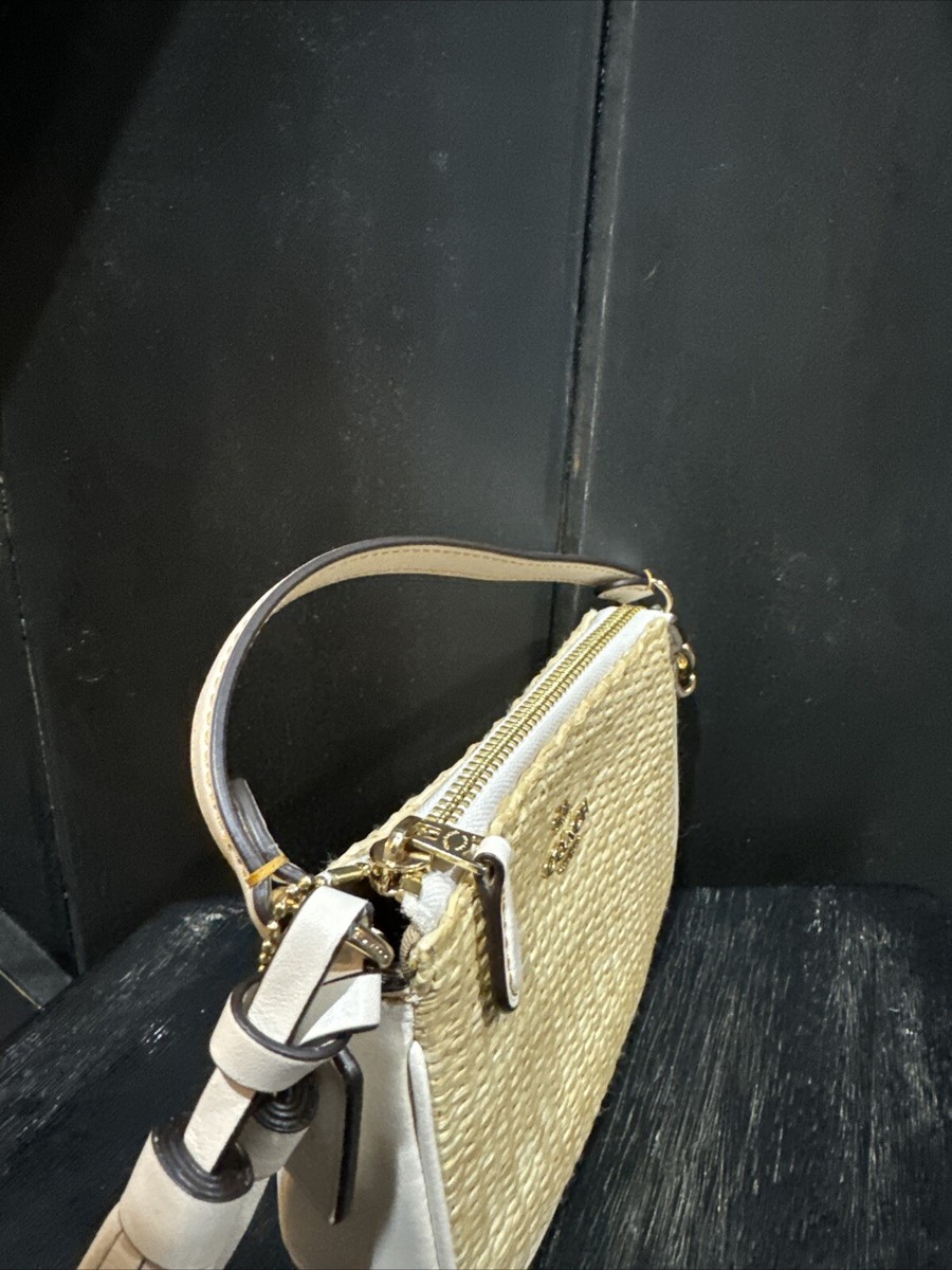 COACH Nolita 15 Purse in Chalk Multi Straw/Leather Small