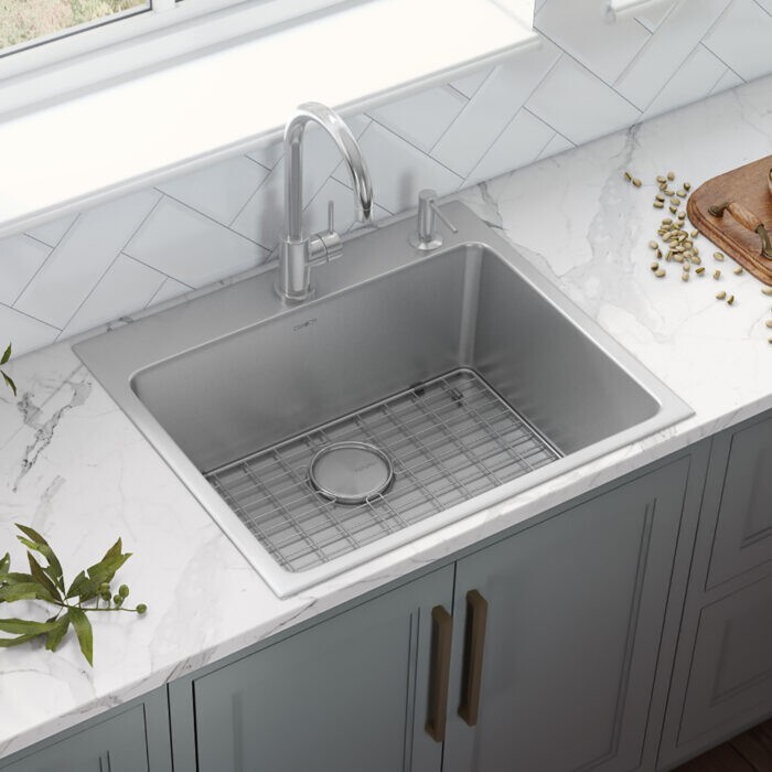 Ruvati 23"x20" Drop-in Topmount 16 Gauge Single Bowl Kitchen Sink- RVM5923