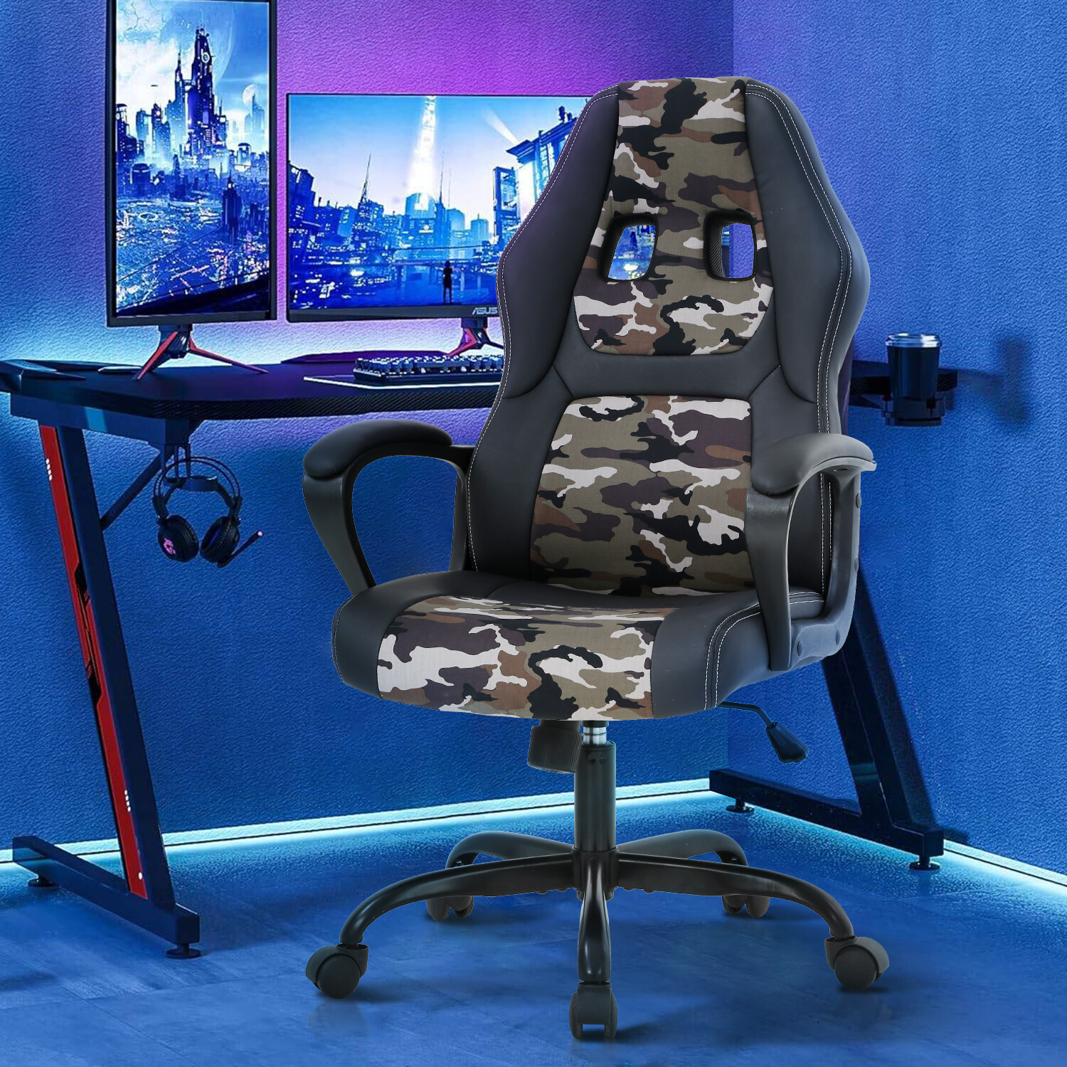 Ergonomic Adjustable Swivel Gaming Chair for Office Comfort and Computer Desk Use-image
