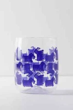 Anthropologie Drinking Glass LUCETTE DOF Dog SCOTTIE Scottish Terrier Blue NWT