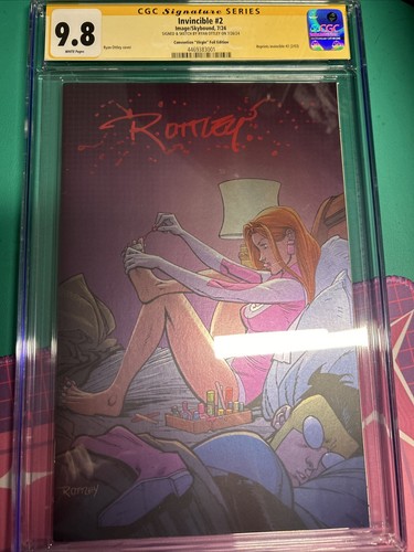 INVINCIBLE #2 SDCC 2024 VIRGIN FOIL COVER GCG 9.8 SS BLOODY SIG BY RYAN OTTLEY