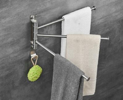 Bathroom Towel Rack Swivel Rail Bar Holder Wall Hanger ...