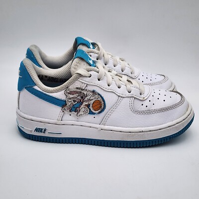 Nike Air Force 1 Low Hare Space Jam (TD) DM3355-100 Size 11C Kids White Blue