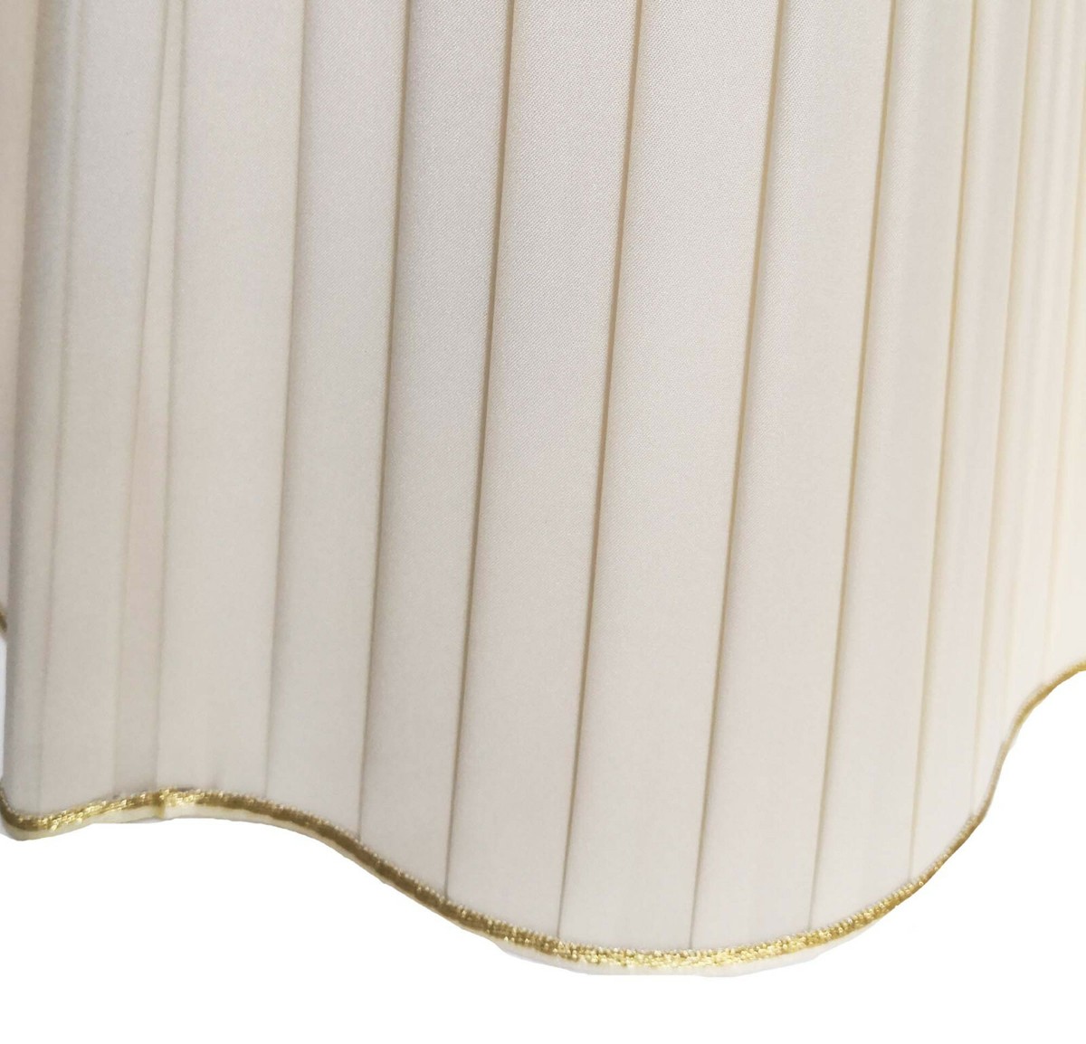 Paralume Margherita In Tessuto Plissettato Pongè Avorio - Made In Italy, Attacco E14 - Foto 4