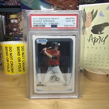 2011 BOWMAN DRAFT PROSPECTS CHROME #BDPP81 GEORGE SPRINGER PSA 10