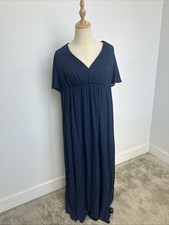 Show me Your Mumu 1X Plus Emily Empire Maxi Dress Navy Wedding Formal Beachy