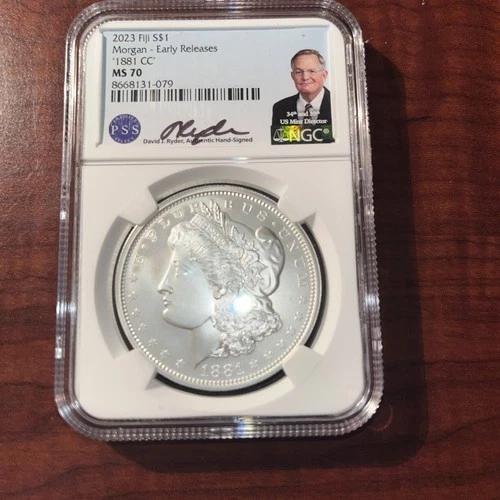 2023 Fiji S$1 Morgan Early Release 1881 CC MS 70 MGC Ultra Break Coin