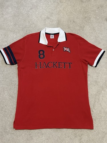 Hackett Red Polo Shirt Size XL Good Condition 44” Chest - Picture 5 of 8