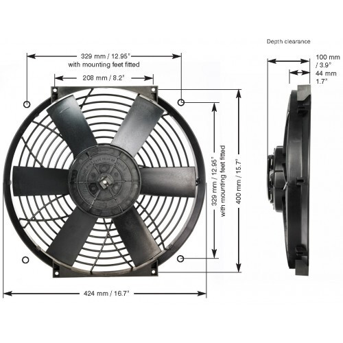 Davies Craig 0166 16" 12V Radiator thermo fan + Controller Push or pull 3 YrWty - Picture 5 of 6