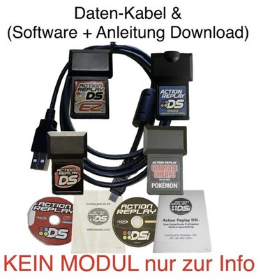 USB Daten Kabel + Software + Anleitung für Action Replay DS DSI Nintendo Pokemon
